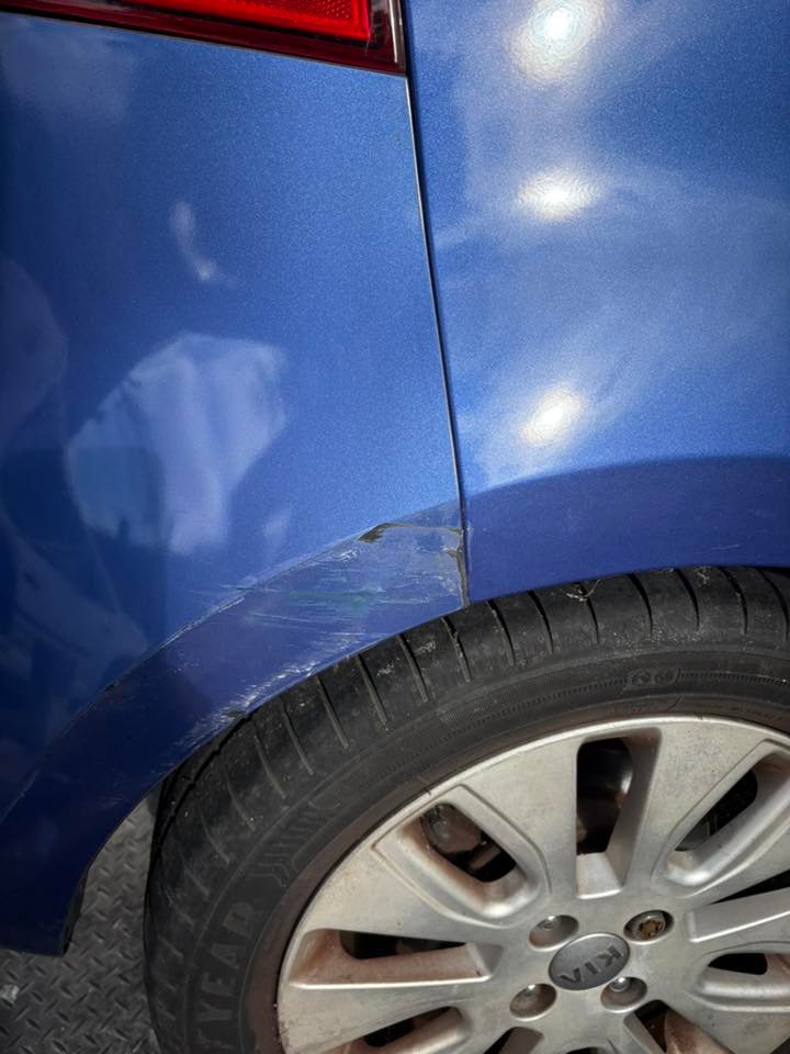 Before: scratch and paint damage example